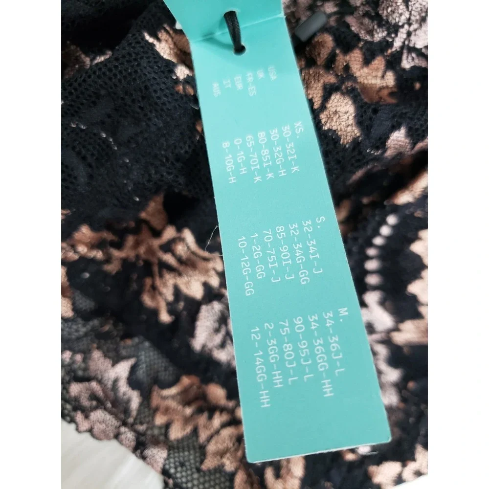 NEW Cosabella Savona Curvy Longline Bralette Black ultra curvy black lace floral